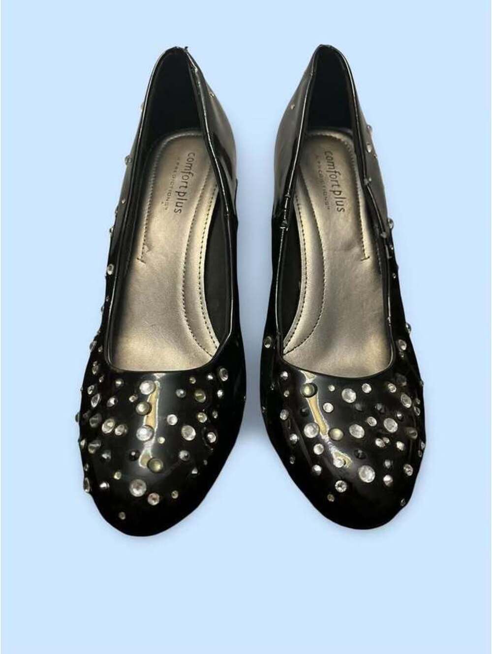 Comfort Plus by Predictions Black Rhinestone Pumps - Picture 3 of 3